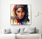 Watercolor Tuareg Woman #7 by Isabel Cerdá Muñoz on GIANT ART - brown digital painting