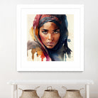 Watercolor Tuareg Woman #7 by Isabel Cerdá Muñoz on GIANT ART - brown digital painting