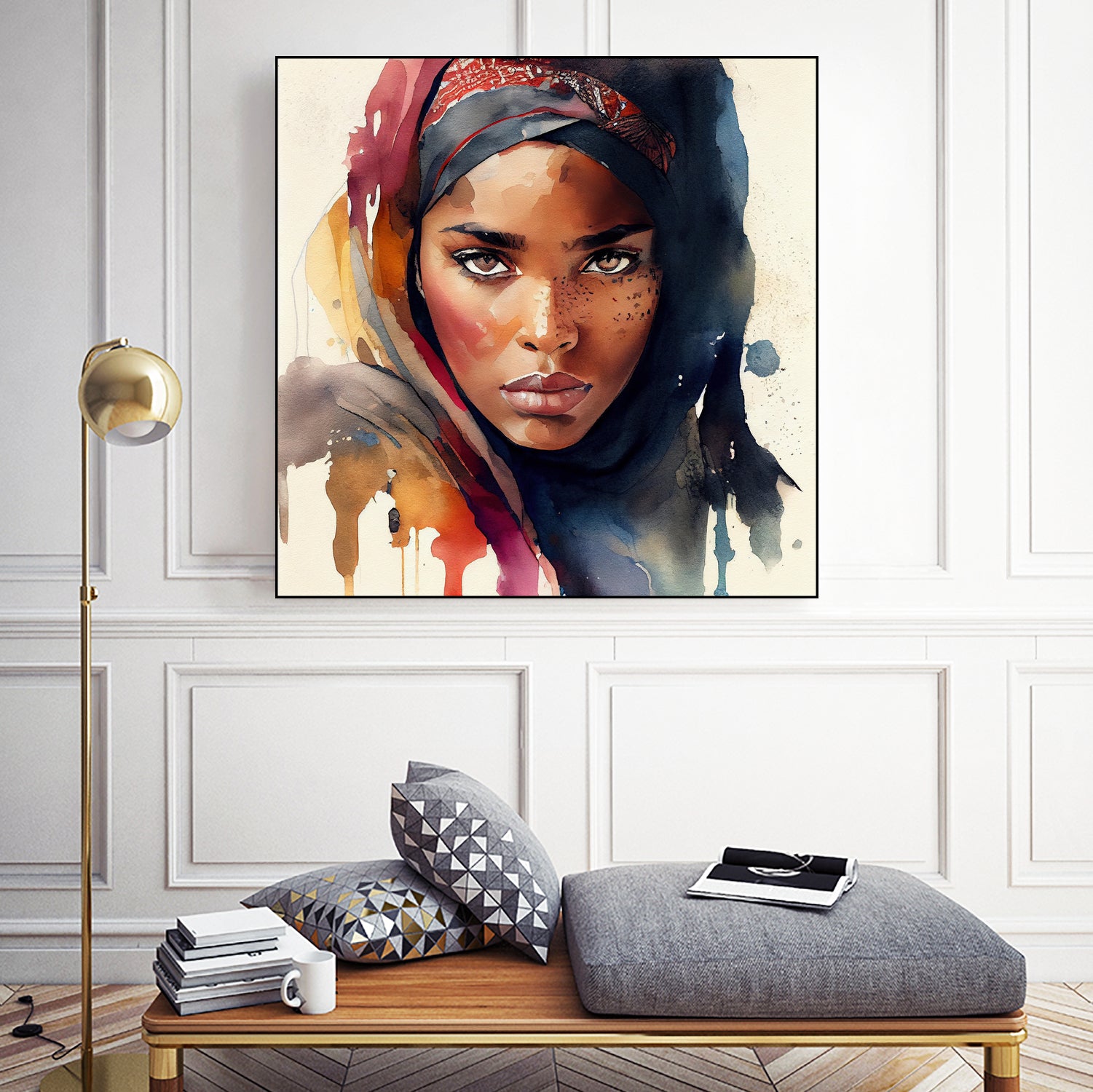 Watercolor Tuareg Woman #7 by Isabel Cerdá Muñoz on GIANT ART - brown digital painting