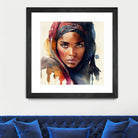 Watercolor Tuareg Woman #7 by Isabel Cerdá Muñoz on GIANT ART - brown digital painting