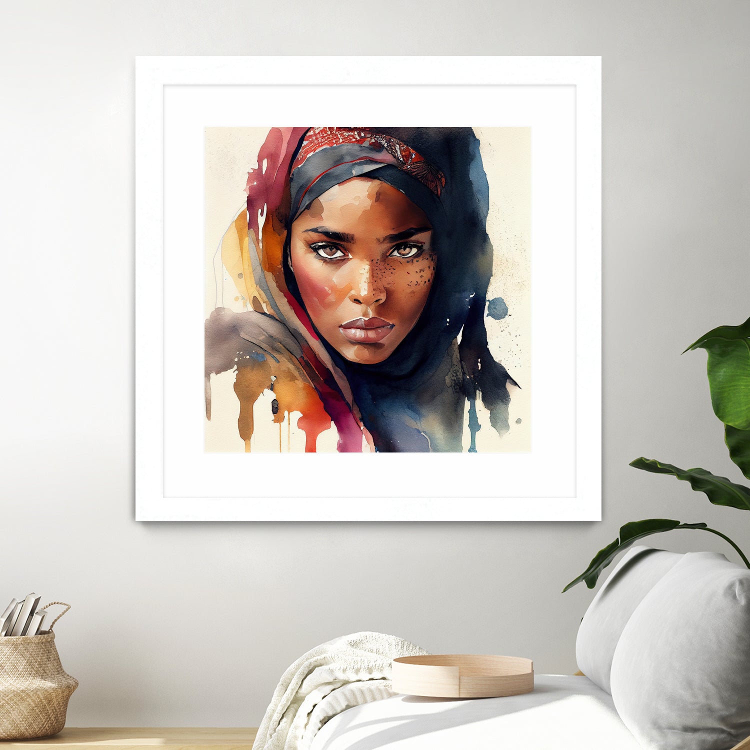 Watercolor Tuareg Woman #7 by Isabel Cerdá Muñoz on GIANT ART - brown digital painting