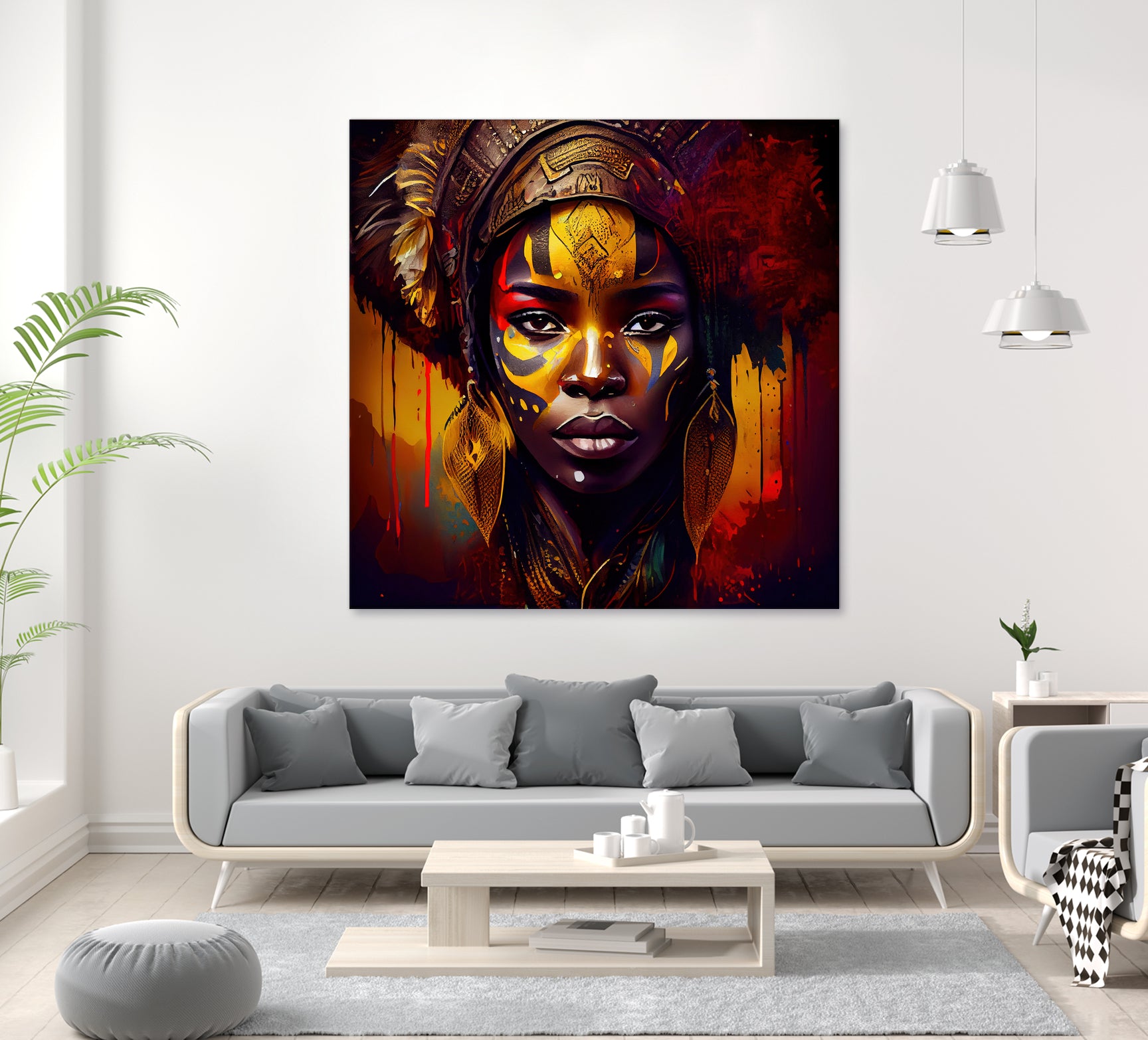 Powerful African Warrior Woman #1 by Isabel Cerdá Muñoz on GIANT ART - brown digital painting