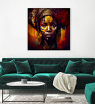 Powerful African Warrior Woman #1 by Isabel Cerdá Muñoz on GIANT ART - brown digital painting