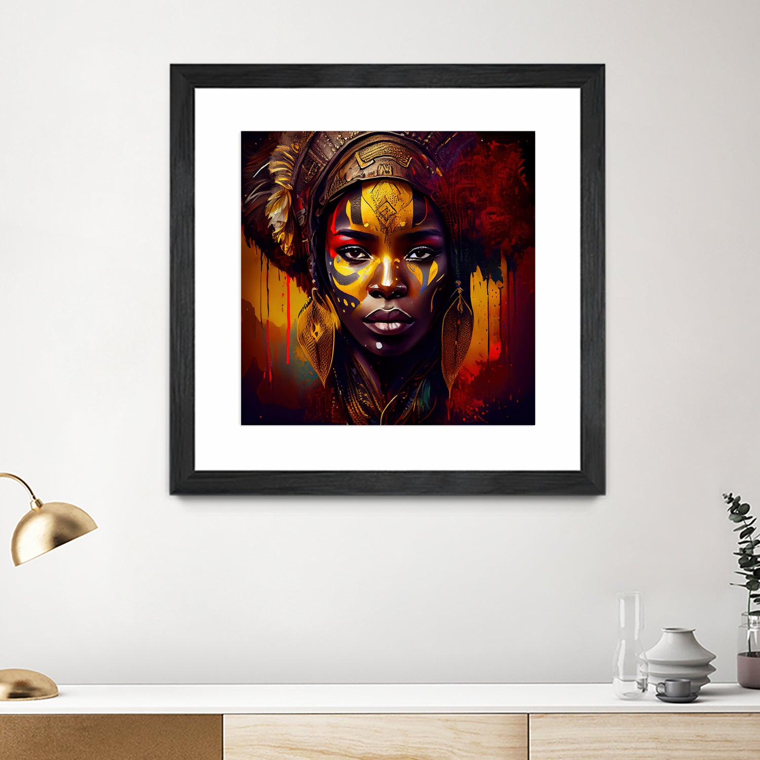 Powerful African Warrior Woman #1 by Isabel Cerdá Muñoz on GIANT ART - brown digital painting