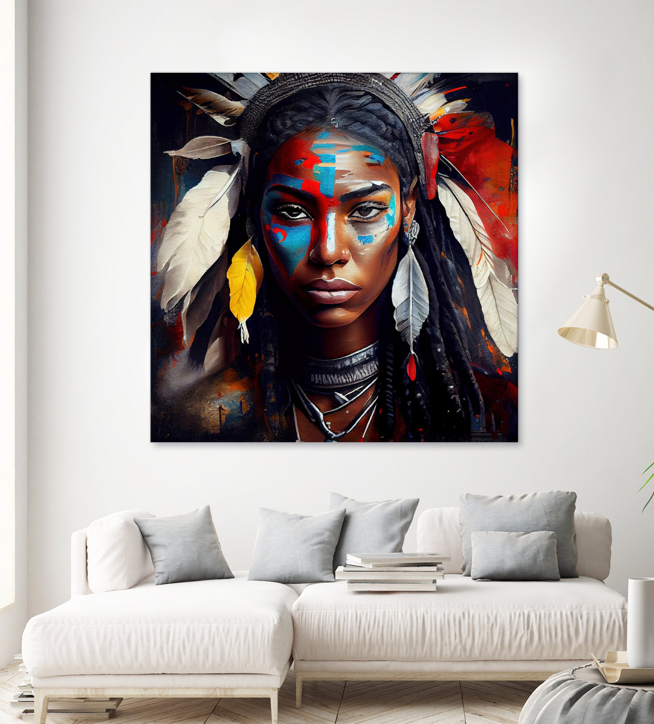 Powerful American Native Warrior Woman #2 by Isabel Cerdá Muñoz on GIANT ART - brown digital painting