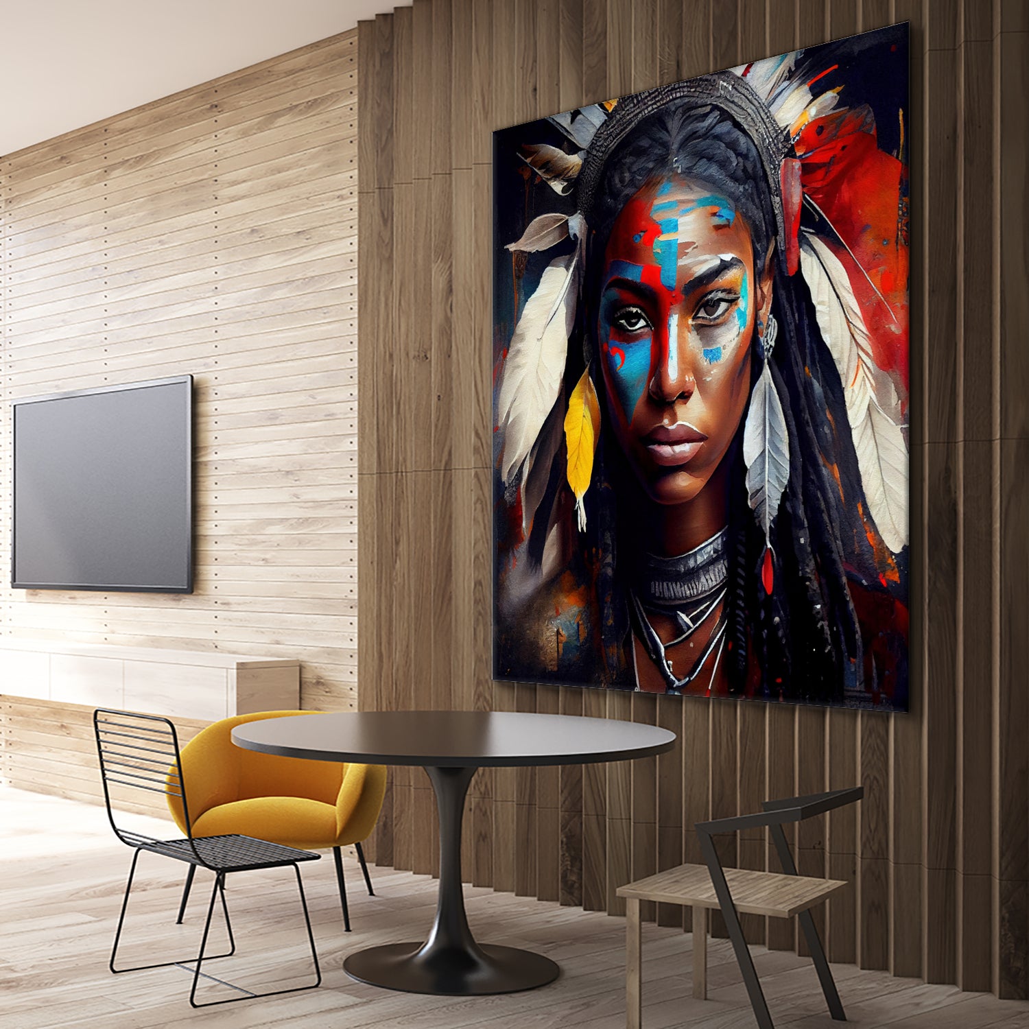 Powerful American Native Warrior Woman #2 by Isabel Cerdá Muñoz on GIANT ART - brown digital painting