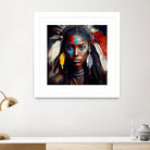 Powerful American Native Warrior Woman #2 by Isabel Cerdá Muñoz on GIANT ART - brown digital painting