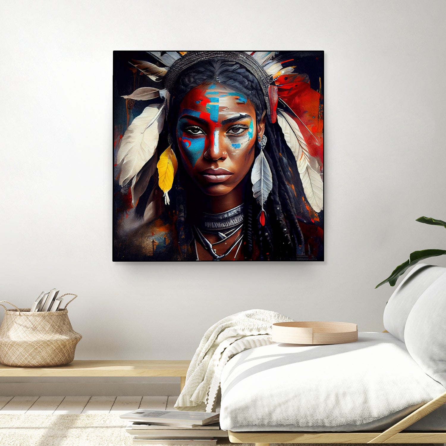 Powerful American Native Warrior Woman #2 by Isabel Cerdá Muñoz on GIANT ART - brown digital painting