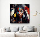 Powerful American Native Warrior Woman #2 by Isabel Cerdá Muñoz on GIANT ART - brown digital painting