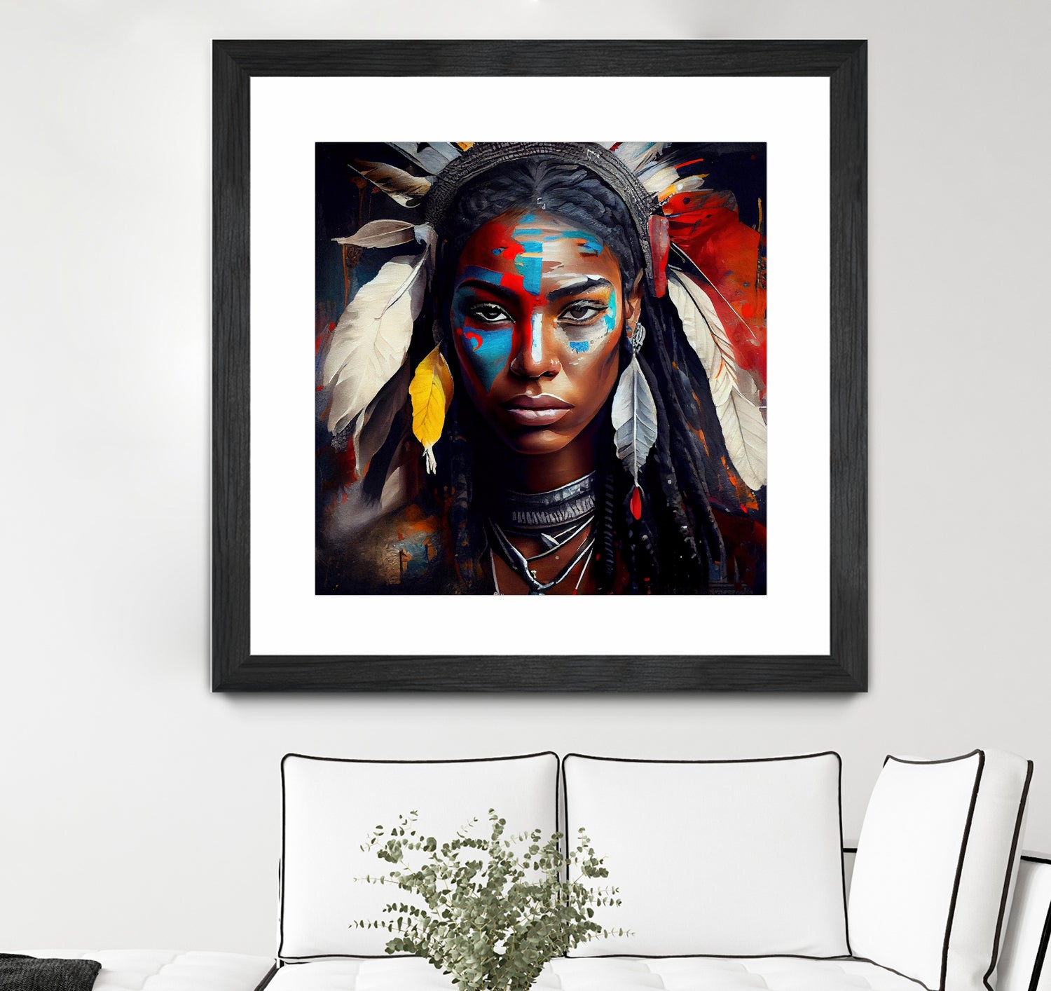 Powerful American Native Warrior Woman #2 by Isabel Cerdá Muñoz on GIANT ART - brown digital painting