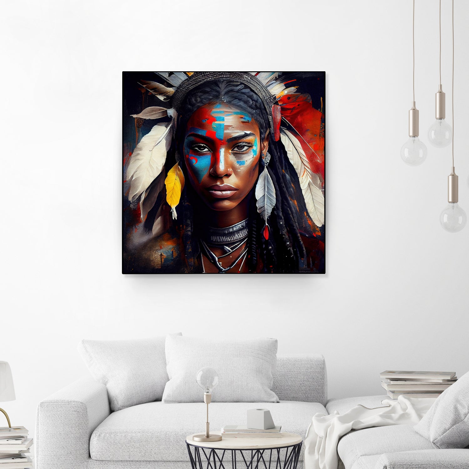 Powerful American Native Warrior Woman #2 by Isabel Cerdá Muñoz on GIANT ART - brown digital painting