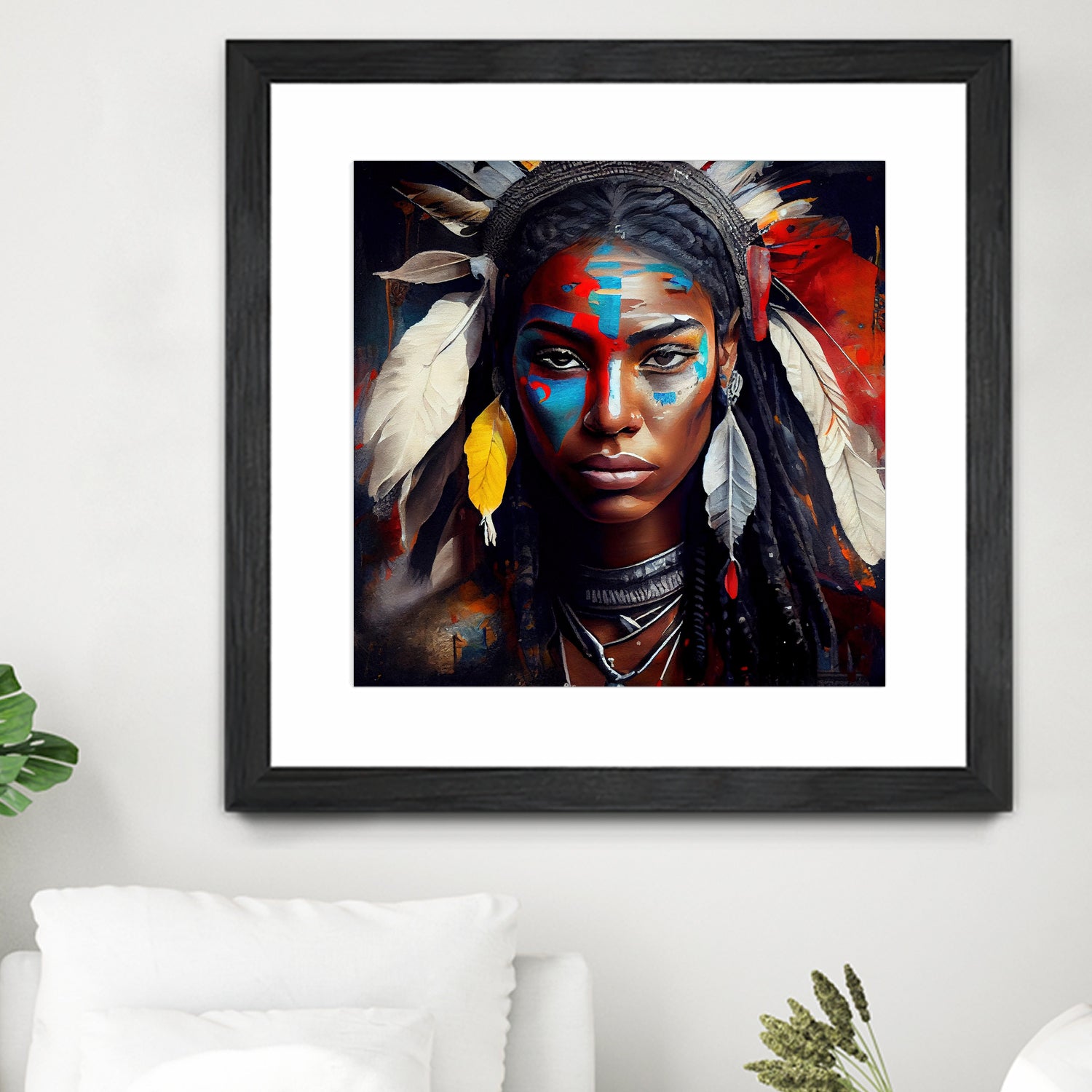 Powerful American Native Warrior Woman #2 by Isabel Cerdá Muñoz on GIANT ART - brown digital painting