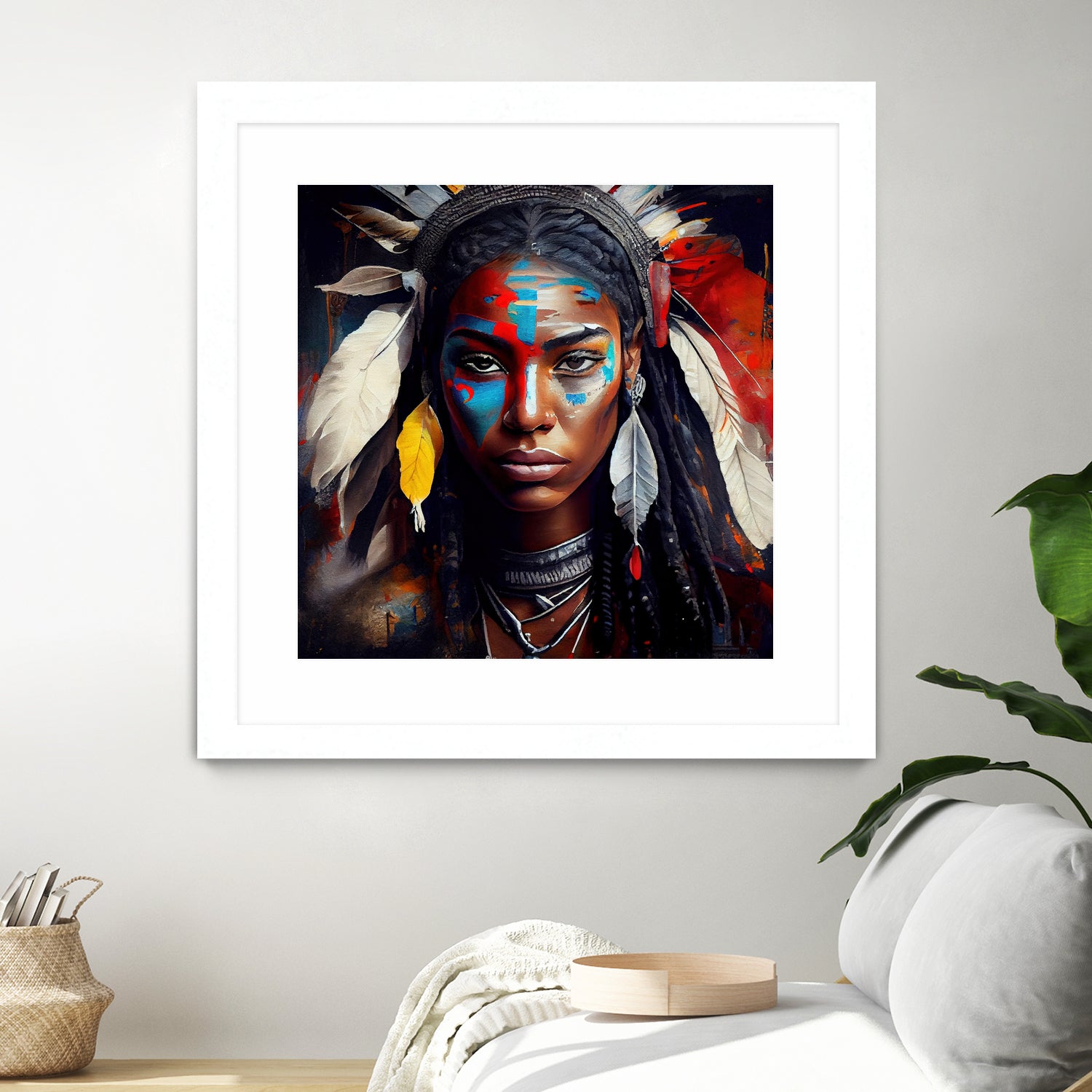 Powerful American Native Warrior Woman #2 by Isabel Cerdá Muñoz on GIANT ART - brown digital painting