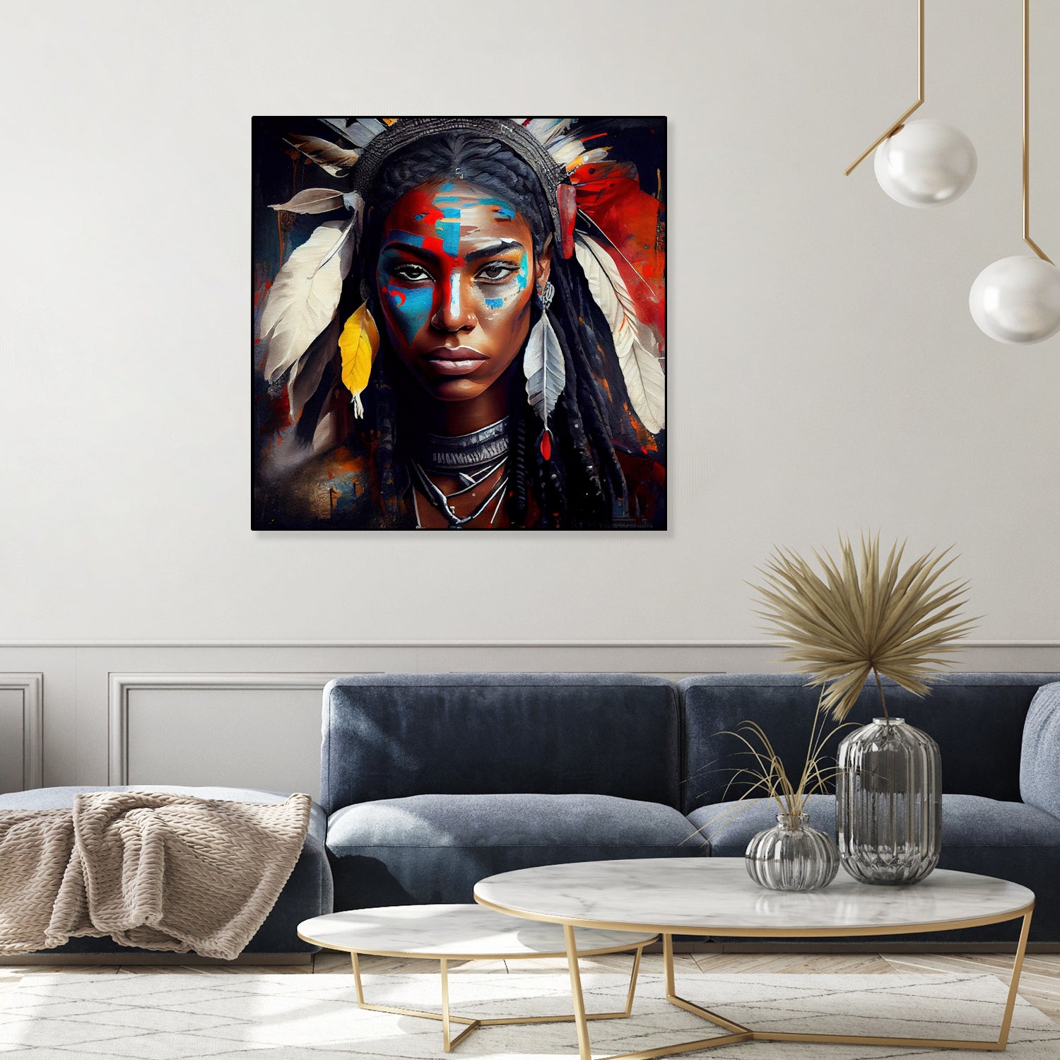 Powerful American Native Warrior Woman #2 by Isabel Cerdá Muñoz on GIANT ART - brown digital painting