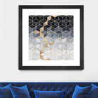 Soft Blue Gradient Cubes by Elisabeth Fredriksson on GIANT ART - blue digital painting