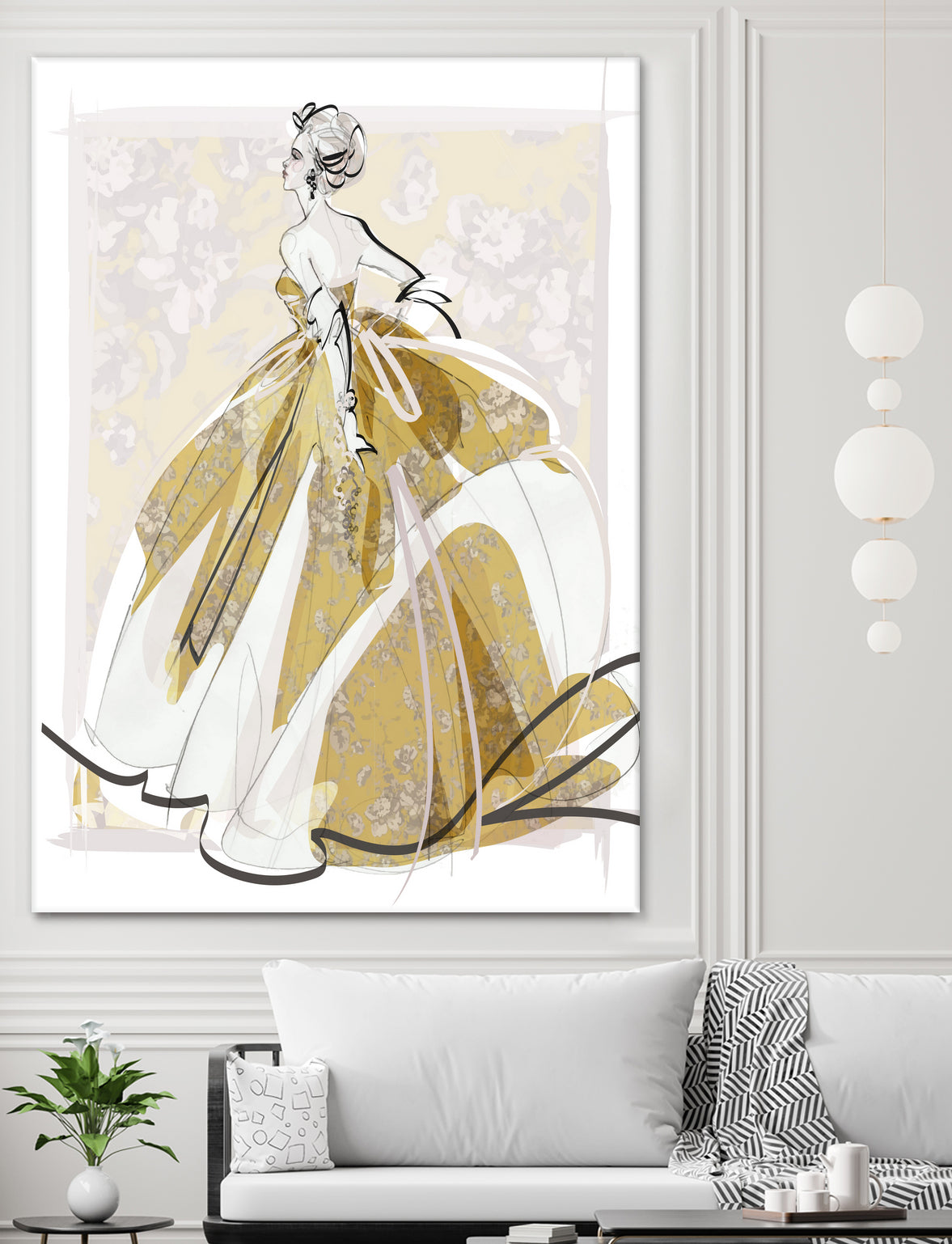 The Golden Gown by Jennifer Griffey on GIANT ART - yellow digital painting