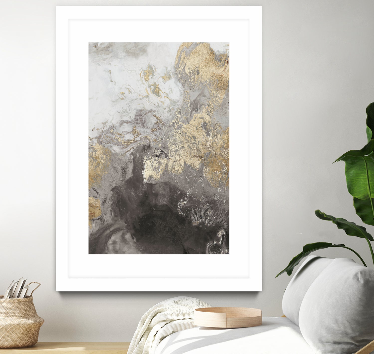 Ocean Splash II Grey Version by Pi Studio on GIANT ART - yellow mixed media