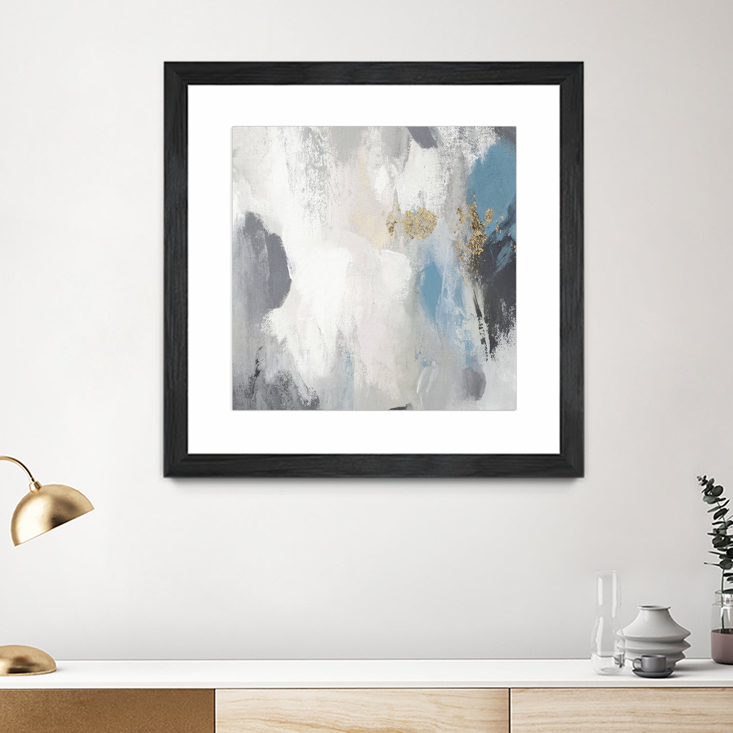 Gray Days II by Pi Studio on GIANT ART - blue mixed media