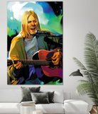 Kurt Cobain with guitar by francis mosciski on GIANT ART - white digital painting