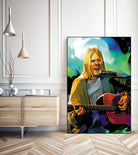 Kurt Cobain with guitar by francis mosciski on GIANT ART - white digital painting