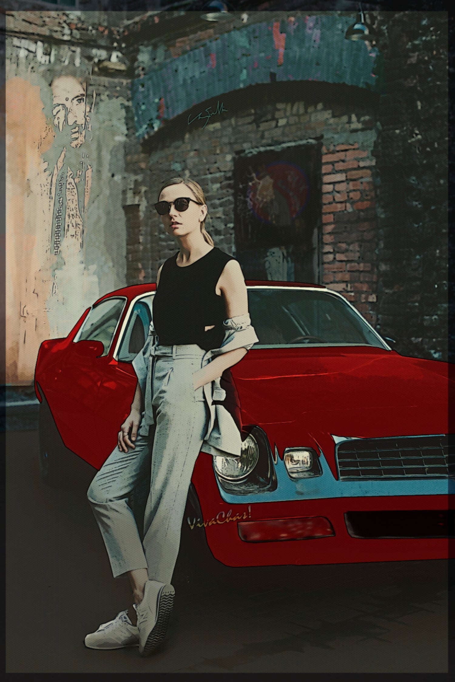 The Girl and Her Old Man's Ride by charles sinklier on GIANT ART - gray digital painting