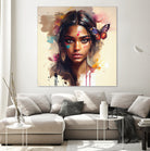 Watercolor Hindu Woman #1 by Isabel Cerdá Muñoz on GIANT ART - brown digital painting