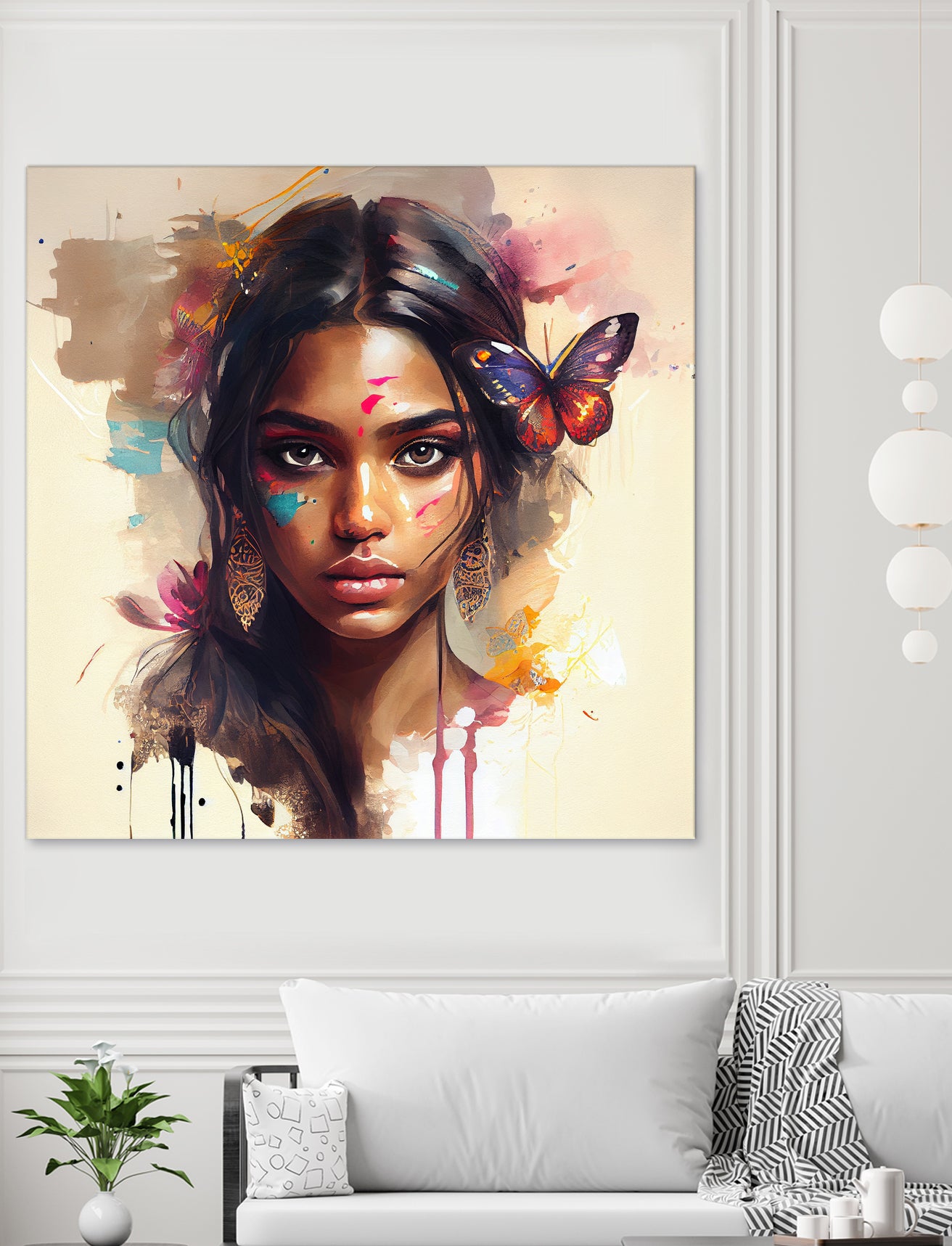 Watercolor Hindu Woman #1 by Isabel Cerdá Muñoz on GIANT ART - brown digital painting