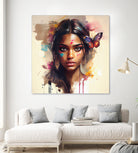 Watercolor Hindu Woman #1 by Isabel Cerdá Muñoz on GIANT ART - brown digital painting