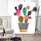 Happy Cactus by Elisabeth Fredriksson on GIANT ART - pink mixed media