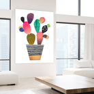 Happy Cactus by Elisabeth Fredriksson on GIANT ART - pink mixed media