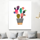 Happy Cactus by Elisabeth Fredriksson on GIANT ART - pink mixed media