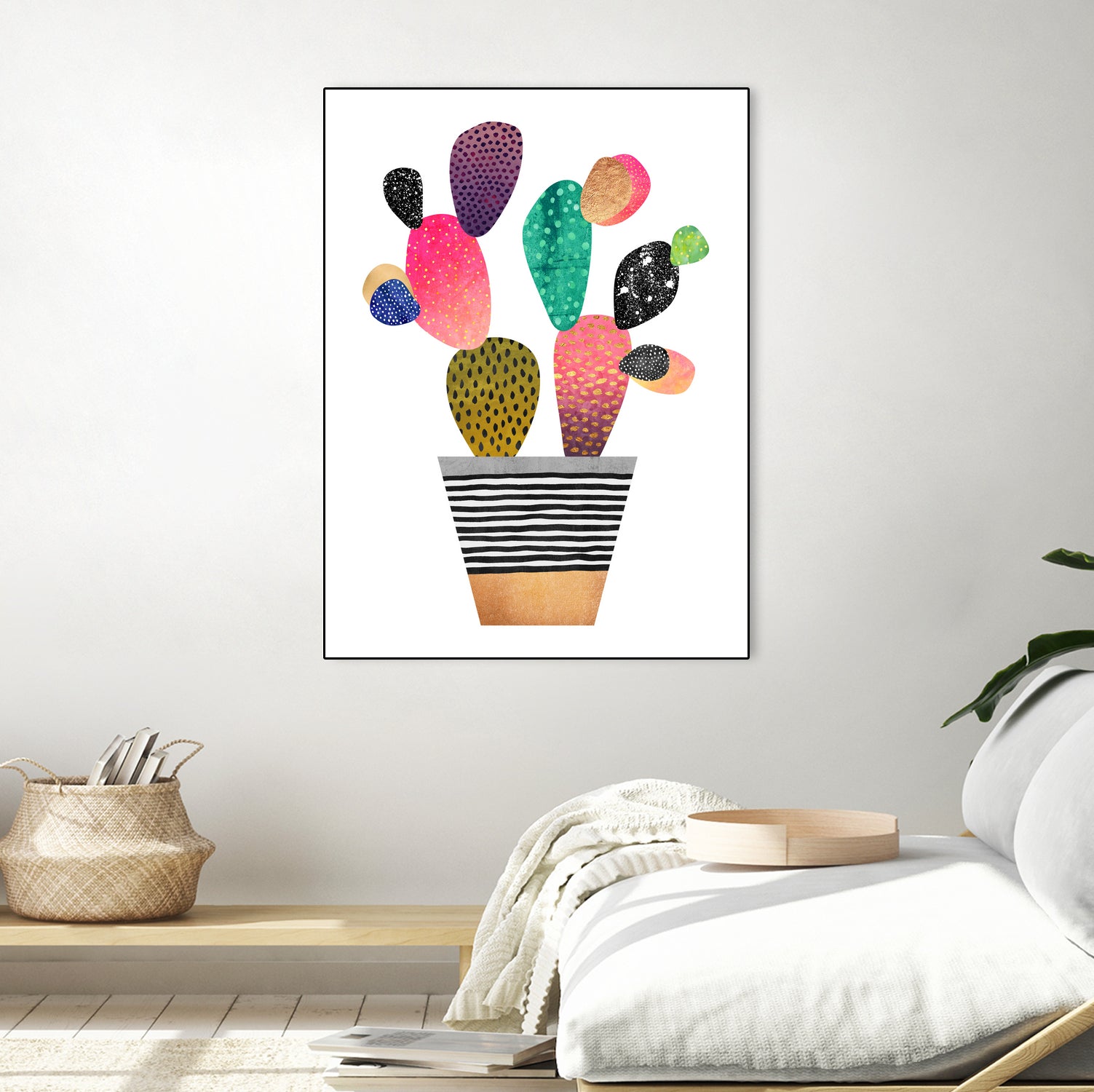 Happy Cactus by Elisabeth Fredriksson on GIANT ART - pink mixed media