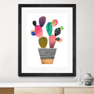 Happy Cactus by Elisabeth Fredriksson on GIANT ART - pink mixed media