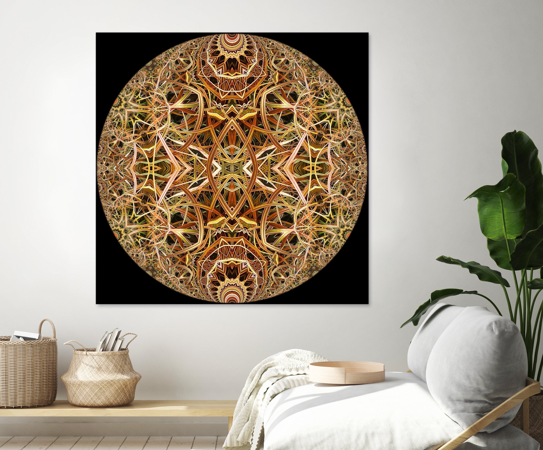 Red Grasses 3 Mandala by Digital Crafts on GIANT ART - brown photo illustration