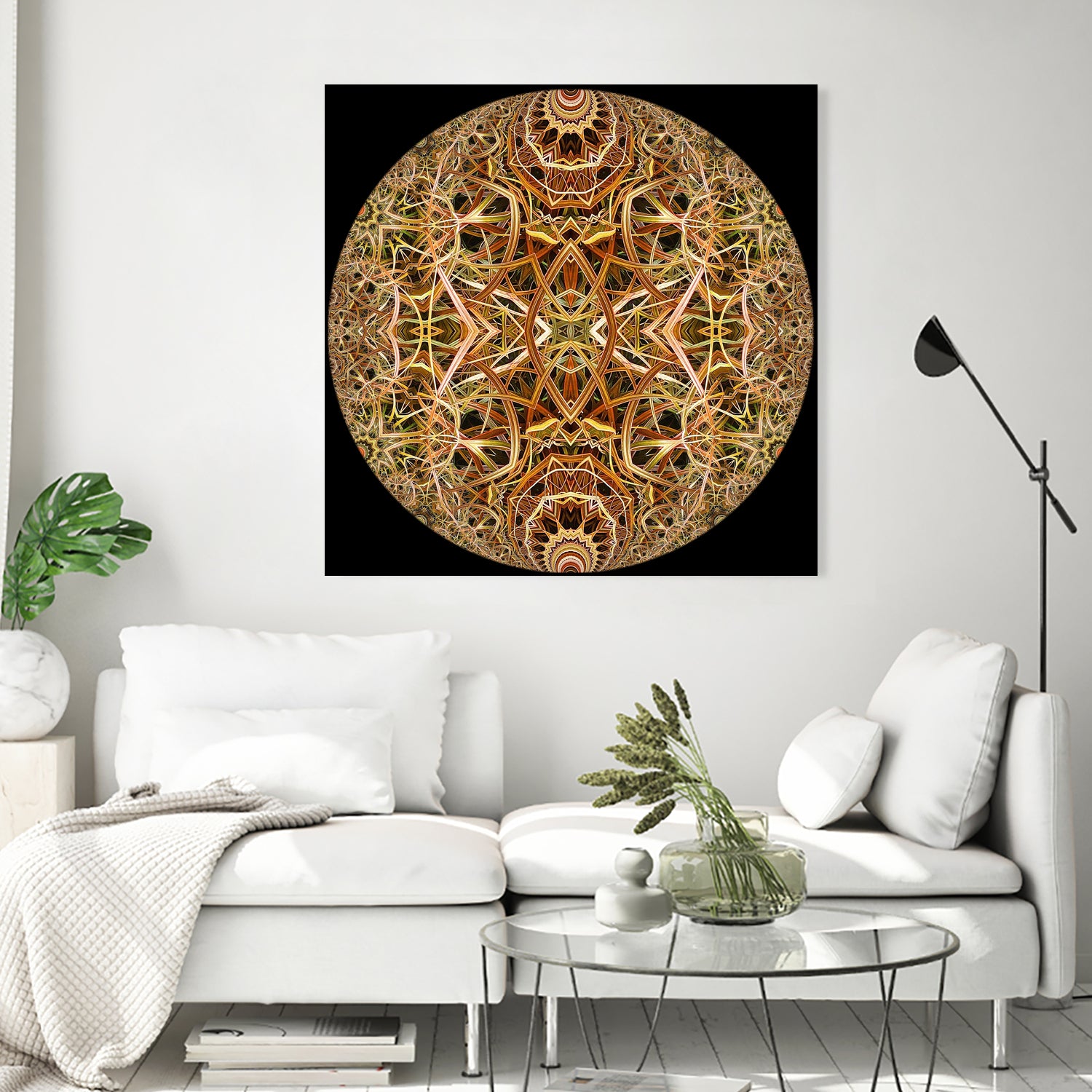 Red Grasses 3 Mandala by Digital Crafts on GIANT ART - brown photo illustration