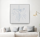 Jesus Christ at the Cross in a contemporary style by Bernardo Ramonfaur on GIANT ART - blue digital drawing