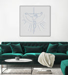 Jesus Christ at the Cross in a contemporary style by Bernardo Ramonfaur on GIANT ART - blue digital drawing