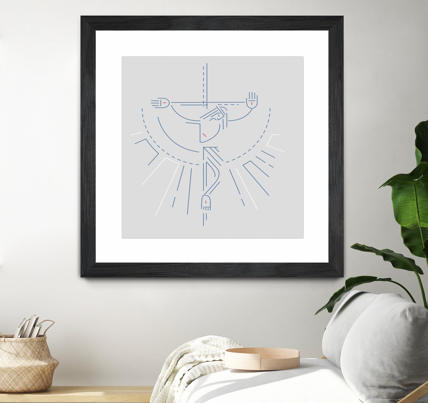 Jesus Christ at the Cross in a contemporary style by Bernardo Ramonfaur on GIANT ART - blue digital drawing