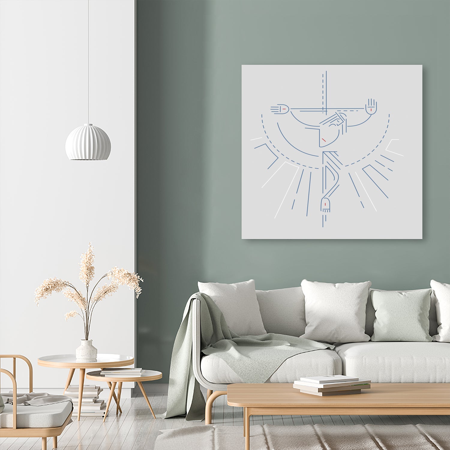 Jesus Christ at the Cross in a contemporary style by Bernardo Ramonfaur on GIANT ART - blue digital drawing
