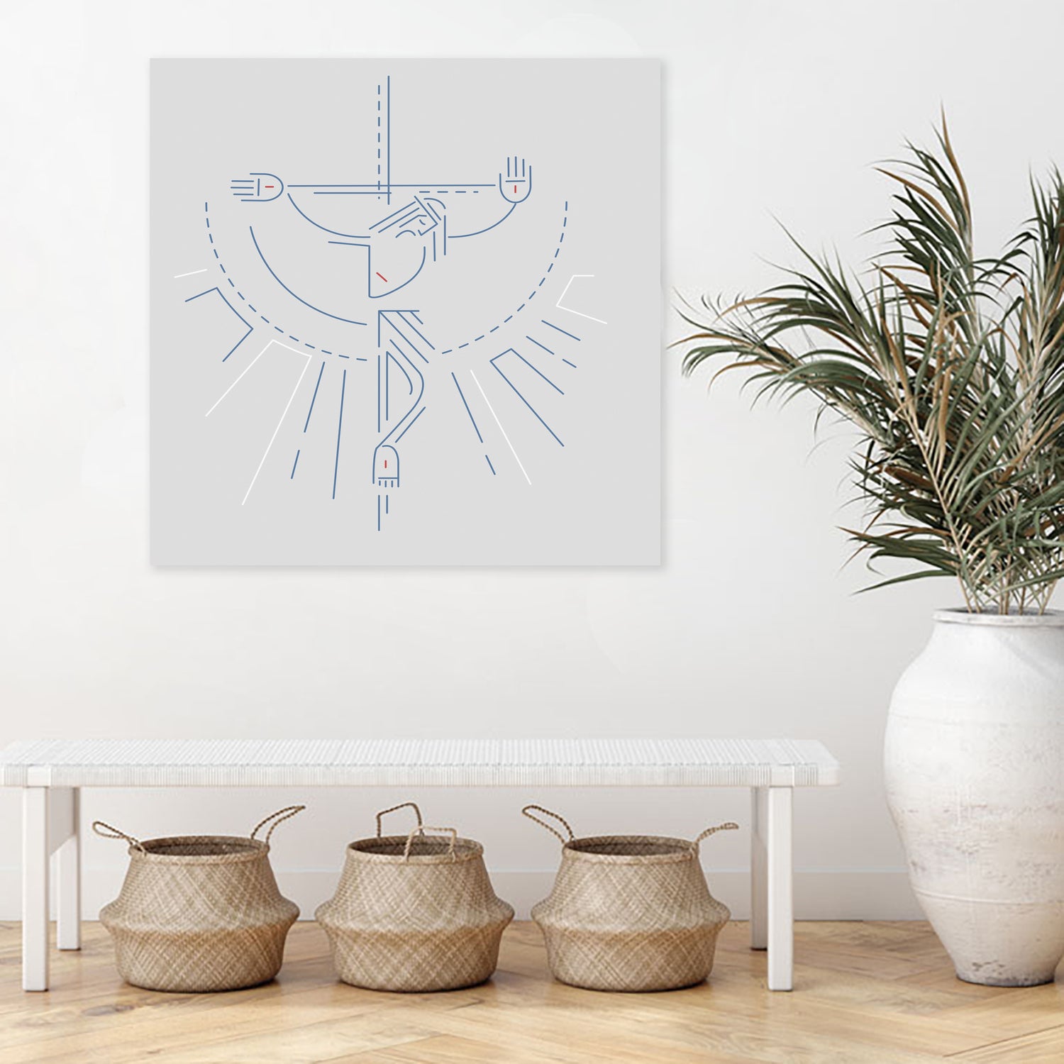 Jesus Christ at the Cross in a contemporary style by Bernardo Ramonfaur on GIANT ART - blue digital drawing