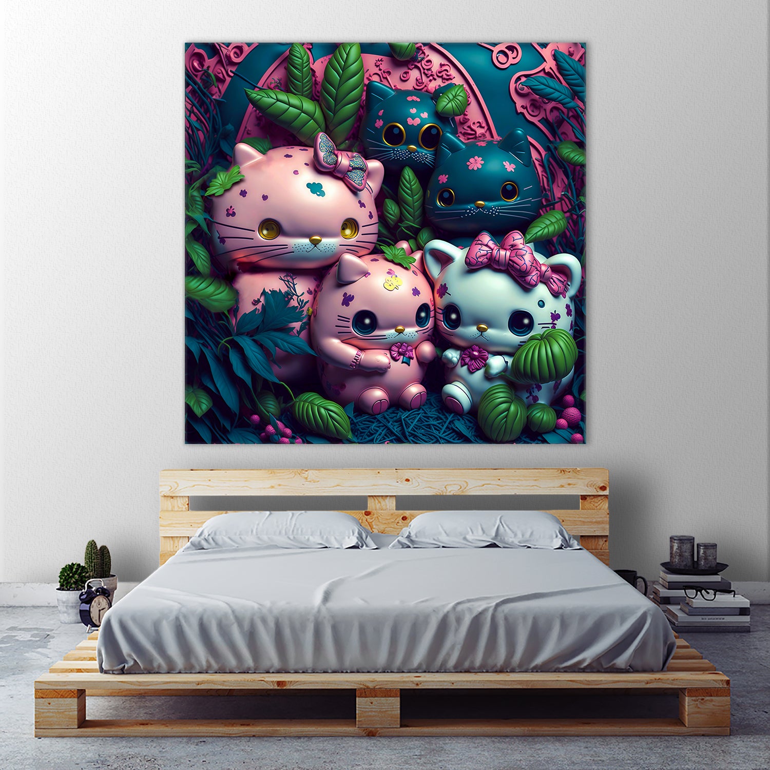 Chubby Kitties by Eric Ton on GIANT ART - white digital painting