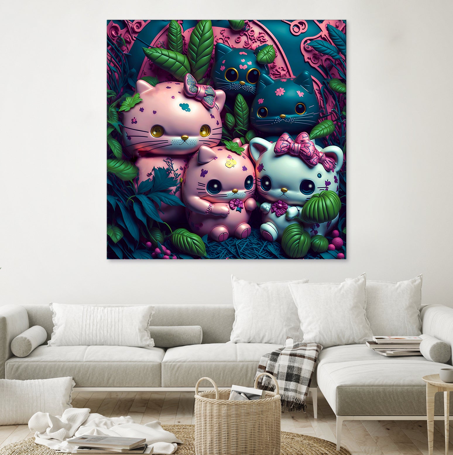 Chubby Kitties by Eric Ton on GIANT ART - white digital painting