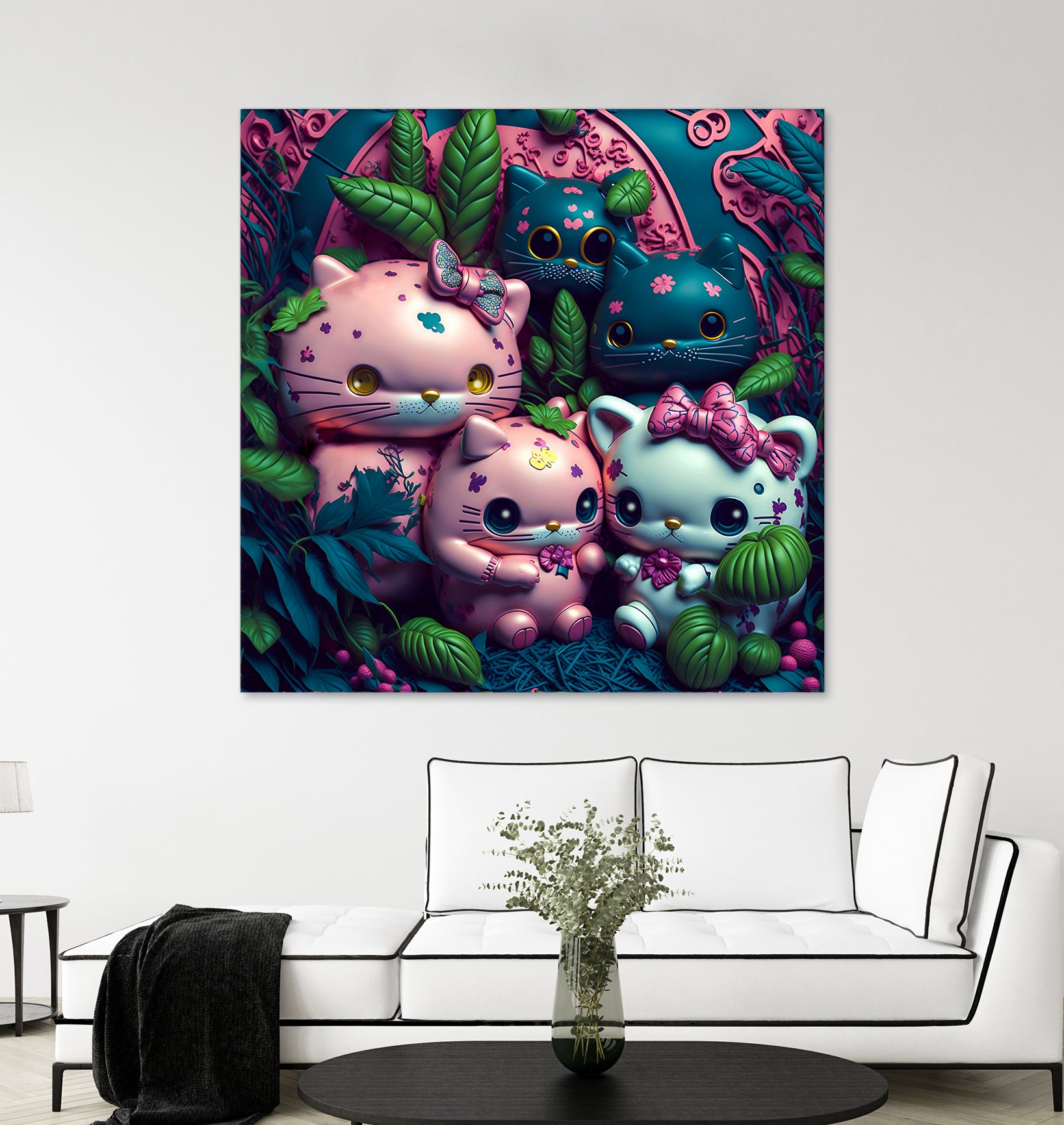 Chubby Kitties by Eric Ton on GIANT ART - white digital painting