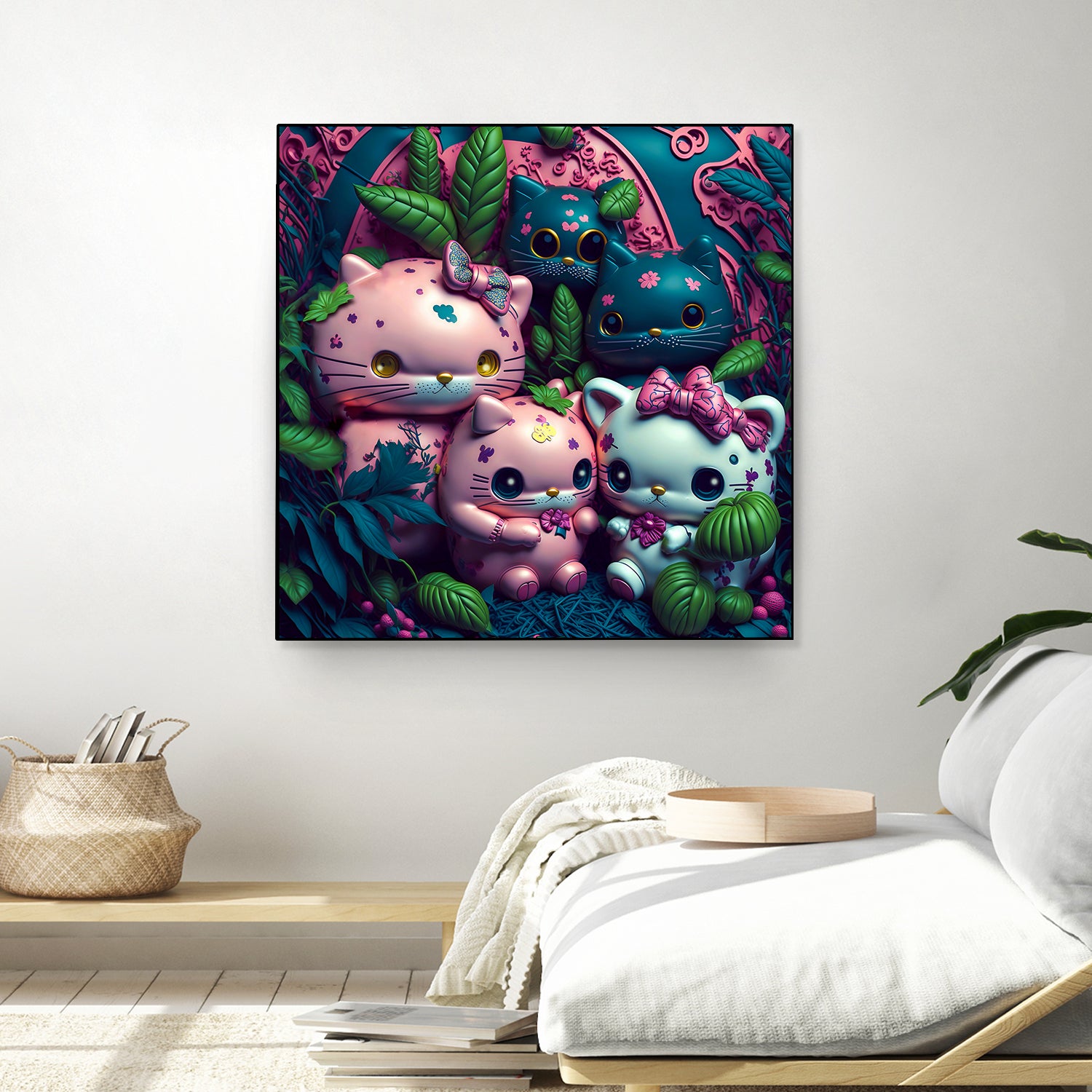 Chubby Kitties by Eric Ton on GIANT ART - white digital painting