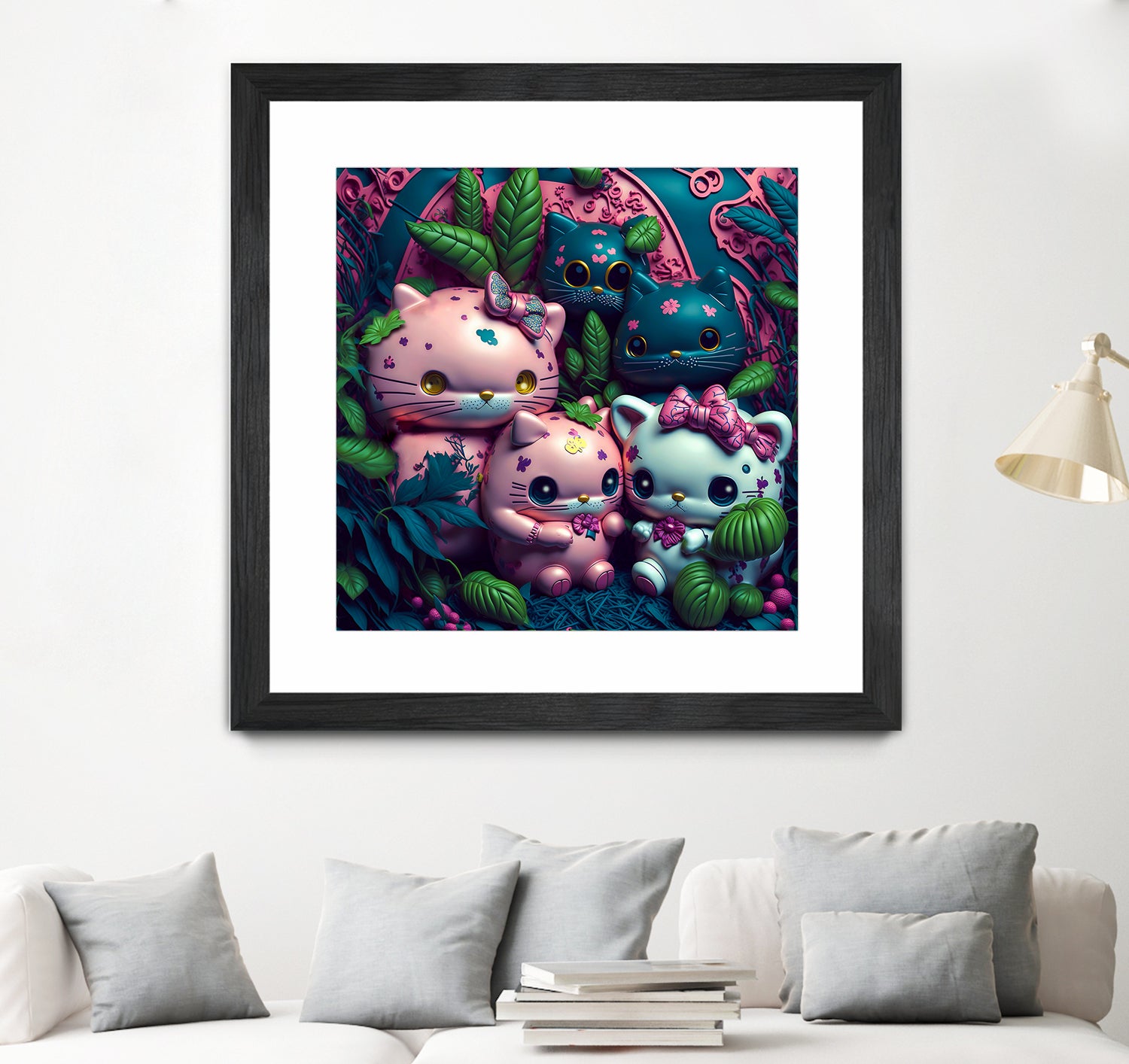 Chubby Kitties by Eric Ton on GIANT ART - white digital painting