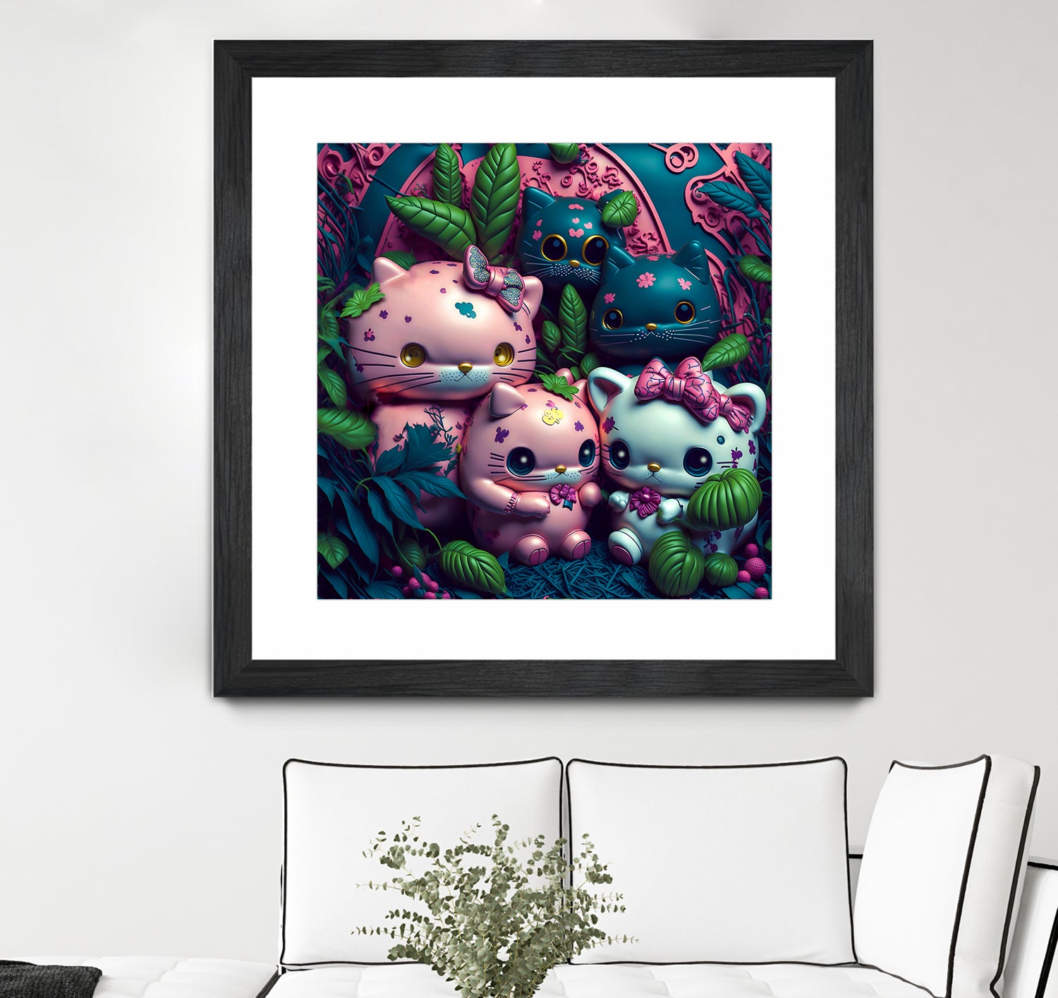 Chubby Kitties by Eric Ton on GIANT ART - white digital painting