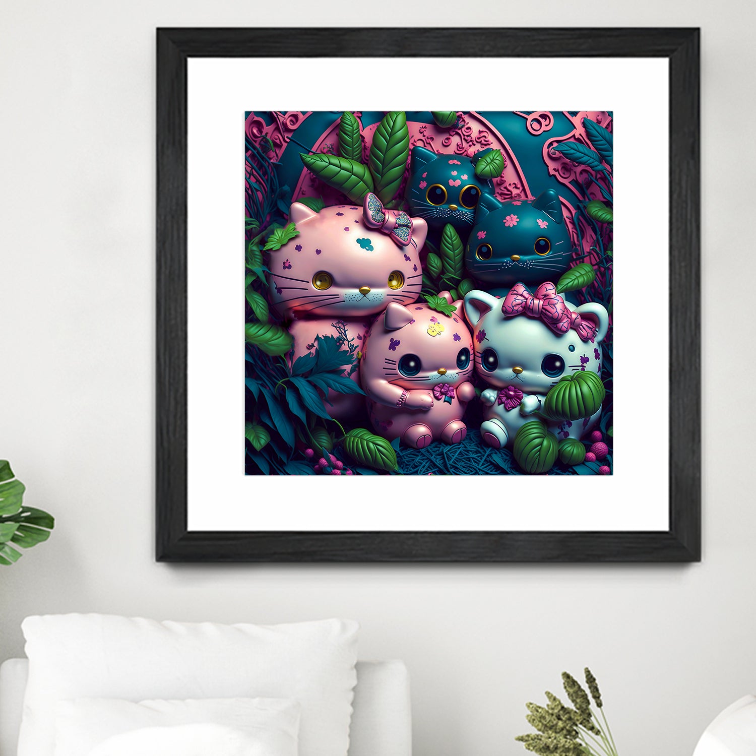 Chubby Kitties by Eric Ton on GIANT ART - white digital painting