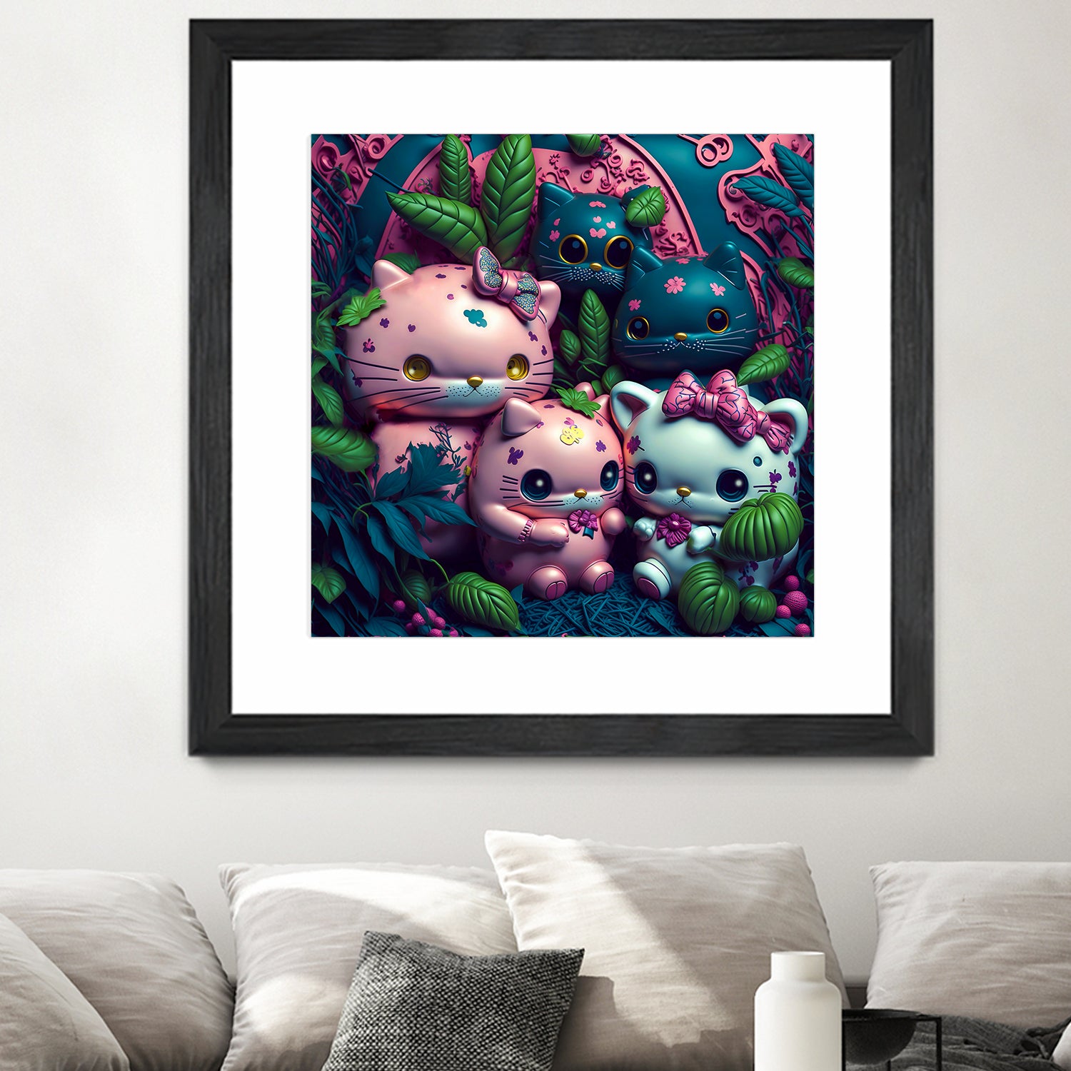 Chubby Kitties by Eric Ton on GIANT ART - white digital painting