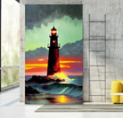 Sunset Over the Lighthouse by Cris Rodrigues on GIANT ART - white digital painting