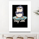 Stay Cool Funny Penguin by Tobias Fonseca on GIANT ART - blue digital painting